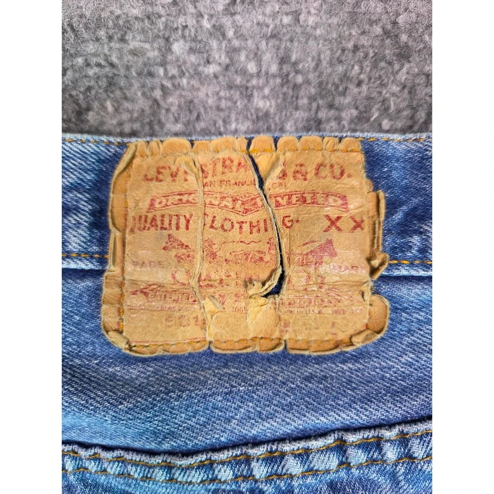 Vintage Levi's 501‎ Jeans Mens 34x34 Blue 80s Made in USA Button Fly Distressed
